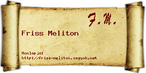 Friss Meliton névjegykártya